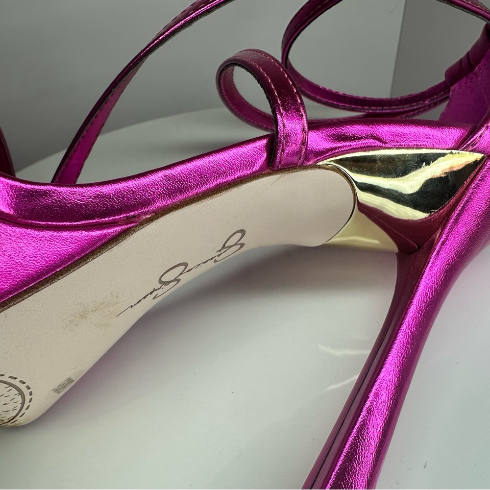 Jessica Simpson Shyremin Fuchsia Strappy Heels - Picture 11 of 13